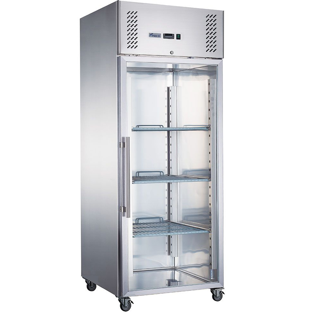 FED-X S/S Full Glass Door Upright Freezer - XURF600G1V 1 FED-X S/S Full Glass Door Upright Freezer - XURF600G1V