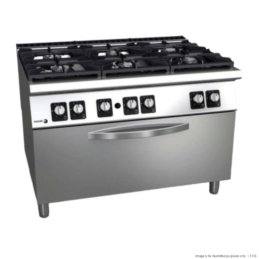 Natural Gas 6 Burner with Gas Oven