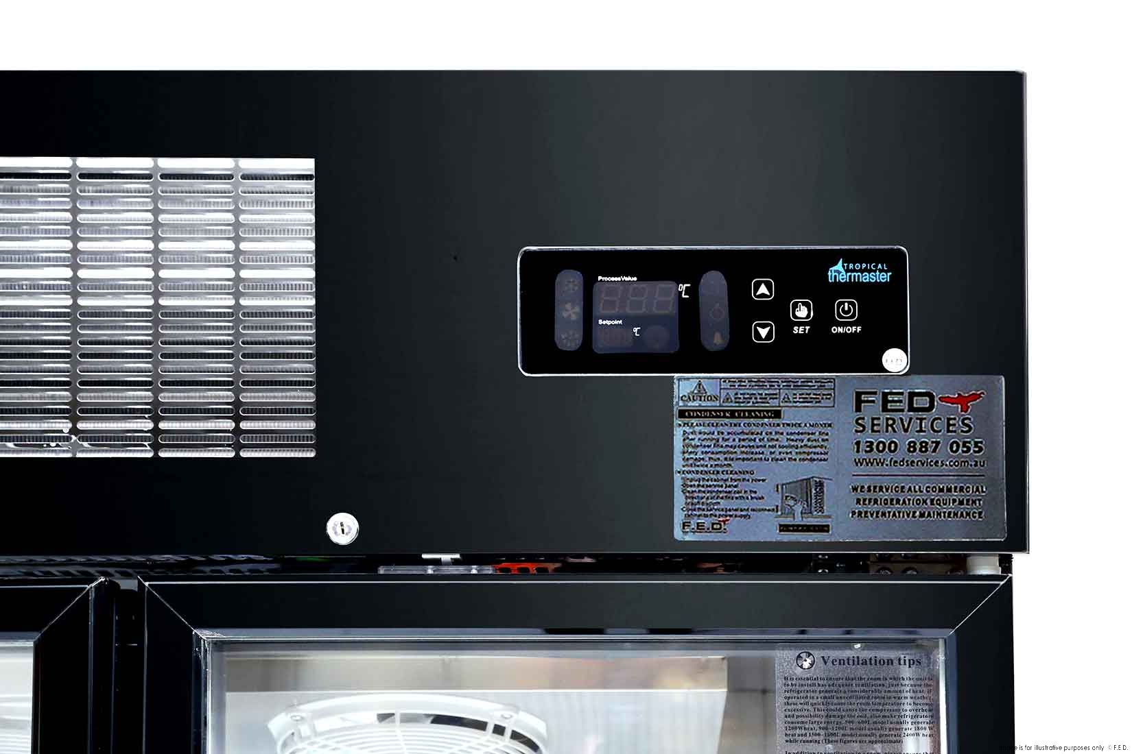 Single Glass Door Upright Fridge Black Stainless Steel - SUCG500B 5 Single Glass Door Upright Fridge Black Stainless Steel - SUCG500B - Image 5