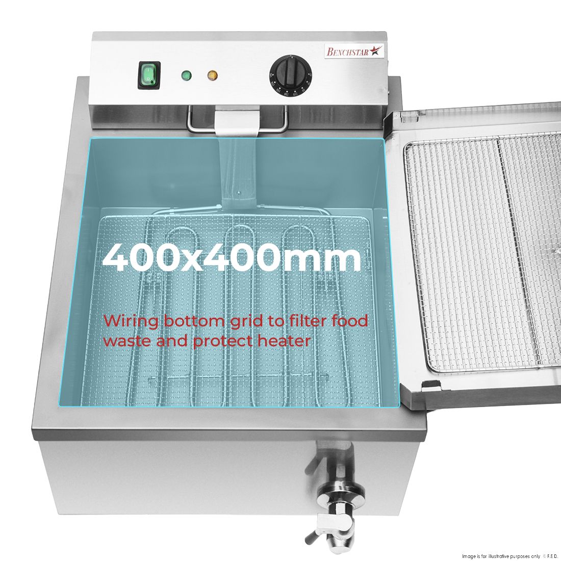 Benchstar EF-TE Benchtop Electric Donut Fryer 6 Benchstar EF-TE Benchtop Electric Donut Fryer - Image 6