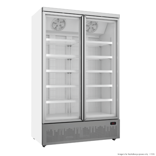 Thermaster LG-1000GBMF Double glass door colourbond upright freezer bottom mounted - Image 2