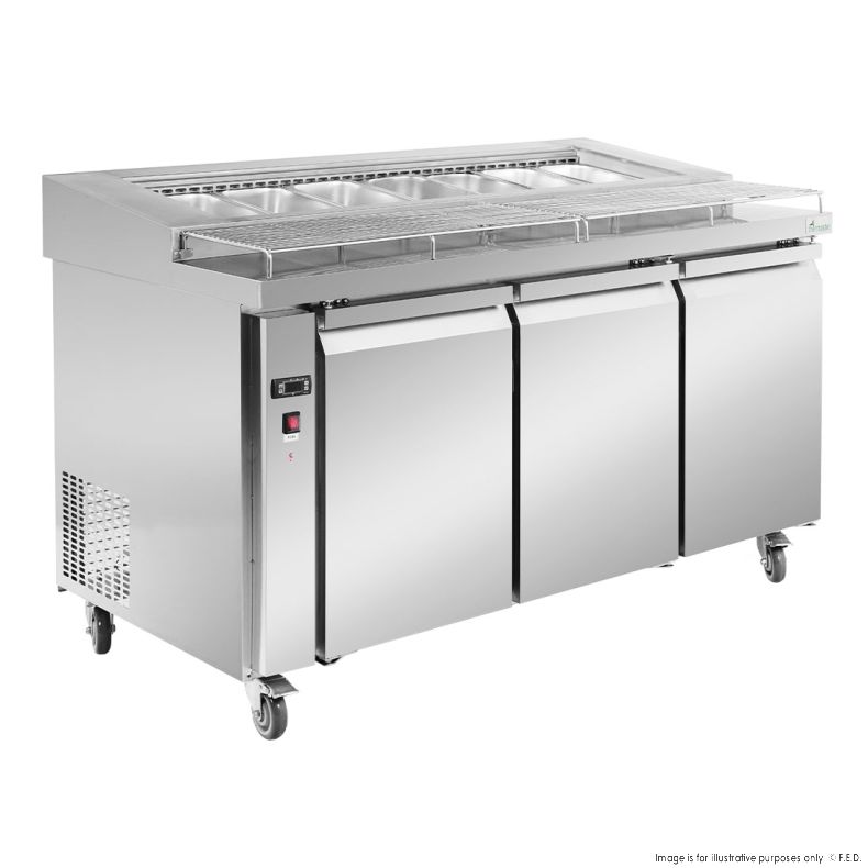 PWB150 three door DELUXE Pizza Prep Bench 1 PWB150 three door DELUXE Pizza Prep Bench