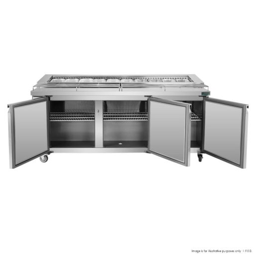 Thermaster PWB200 Three door DELUXE Pizza Prep Bench - Image 2