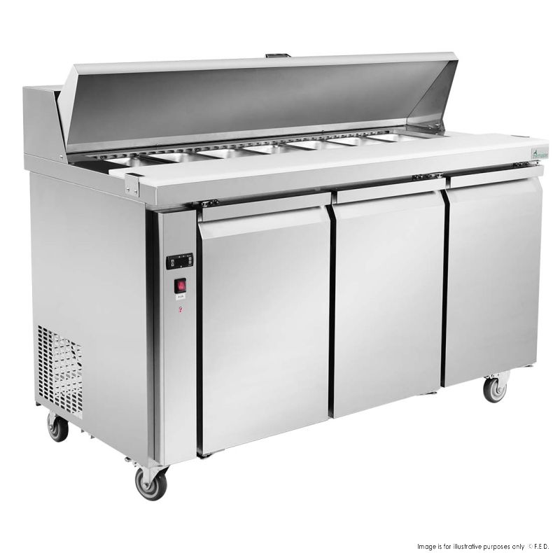Thermaster SLB150 three door Sandwich Bar Fridge 1 Thermaster three door Sandwich Bar - SLB150