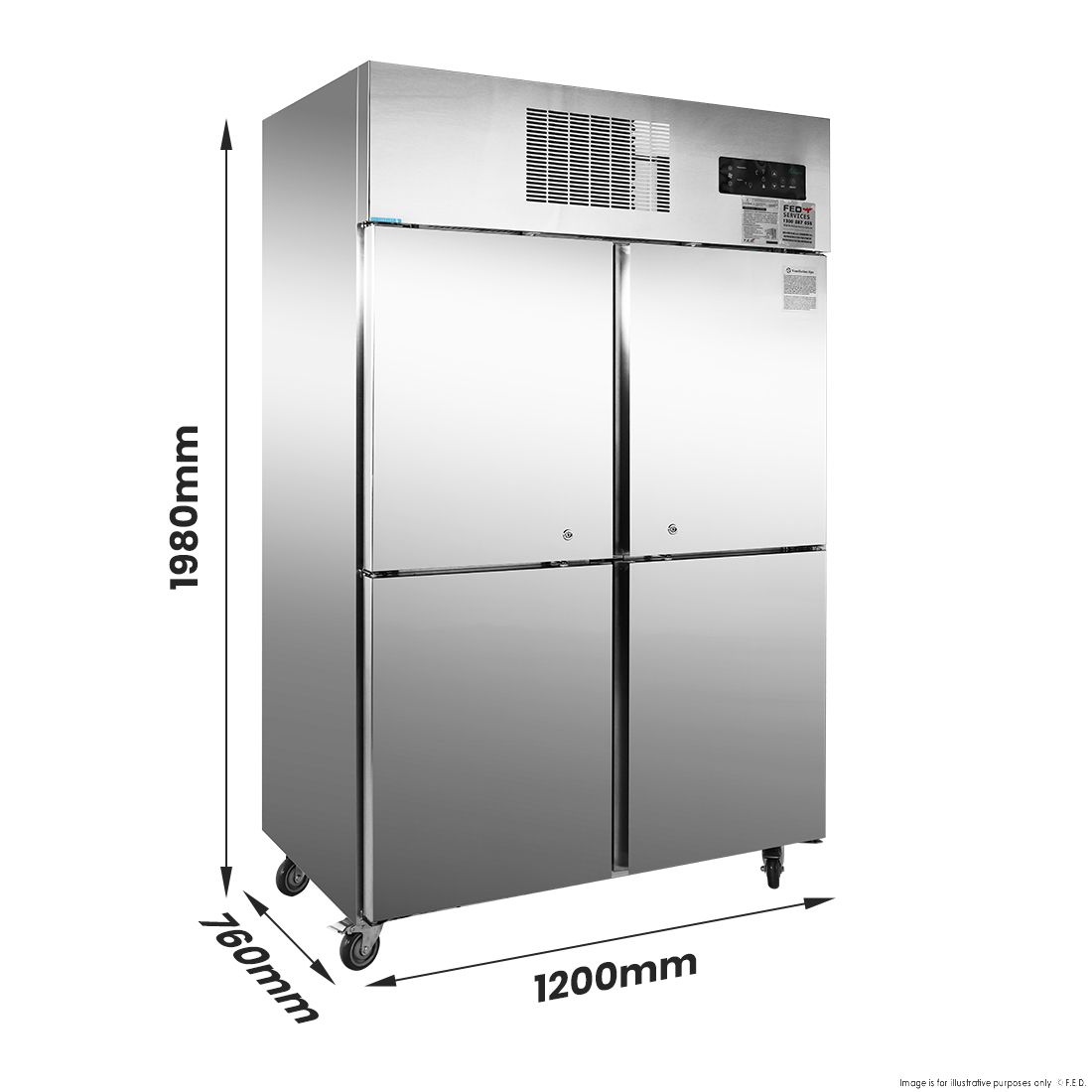 SUF1000 TROPICAL Thermaster 4 x Half door SS Freezer 2 SUF1000 TROPICAL Thermaster 4 x Half door SS Freezer - Image 2