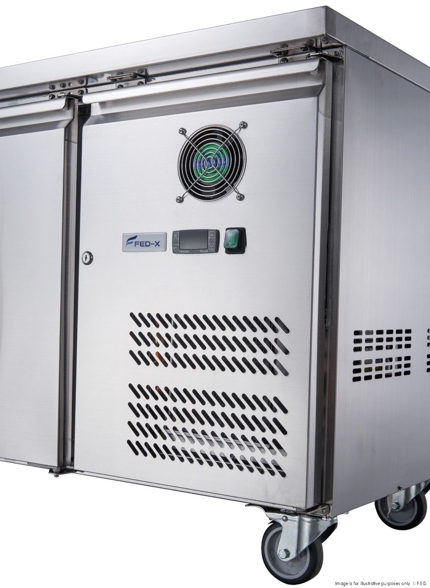 FED-X Stainless Steel Two Door Bench Fridge - XUB7C13S2V 4 FED-X Stainless Steel Two Door Bench Fridge - XUB7C13S2V - Image 4