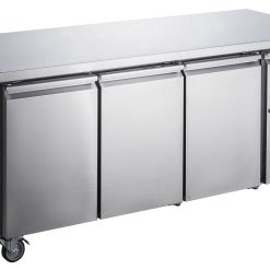 FED-X Stainless Steel Three Door Bench Freezer - XUB7F18S3V