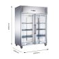 FED-X S/S Two Full Glass Door Upright Freezer - XURF1200G2V 2 FED-X S/S Two Full Glass Door Upright Freezer - XURF1200G2V - Image 2