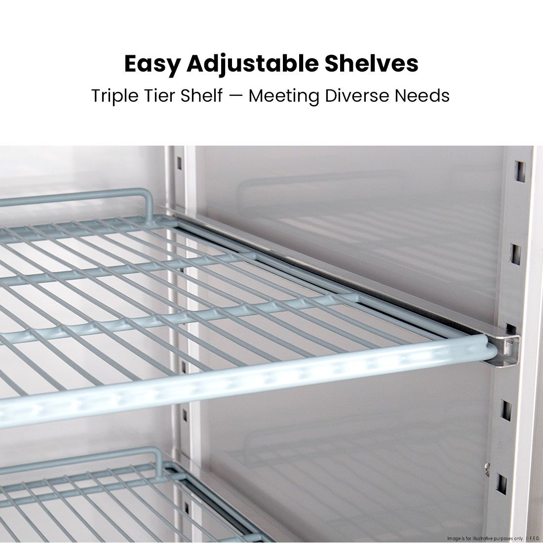 FED-X Stainless Steel Two Door Upright Fridge - XURC650S1V 5 FED-X Stainless Steel Two Door Upright Fridge - XURC650S1V - Image 5