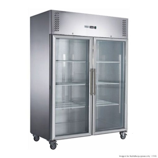 Two Full Glass Door Upright Freezer