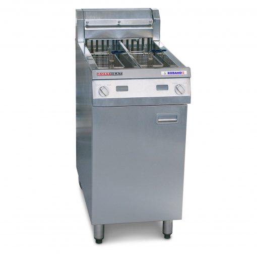 AF822 Twin Pan Freestand Elec Fryer with baskets scaled