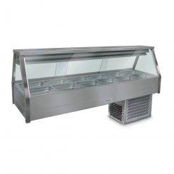Roband ERX26RD Straight Glass Refrigerated Display Bar, 12 pans, 2005mm