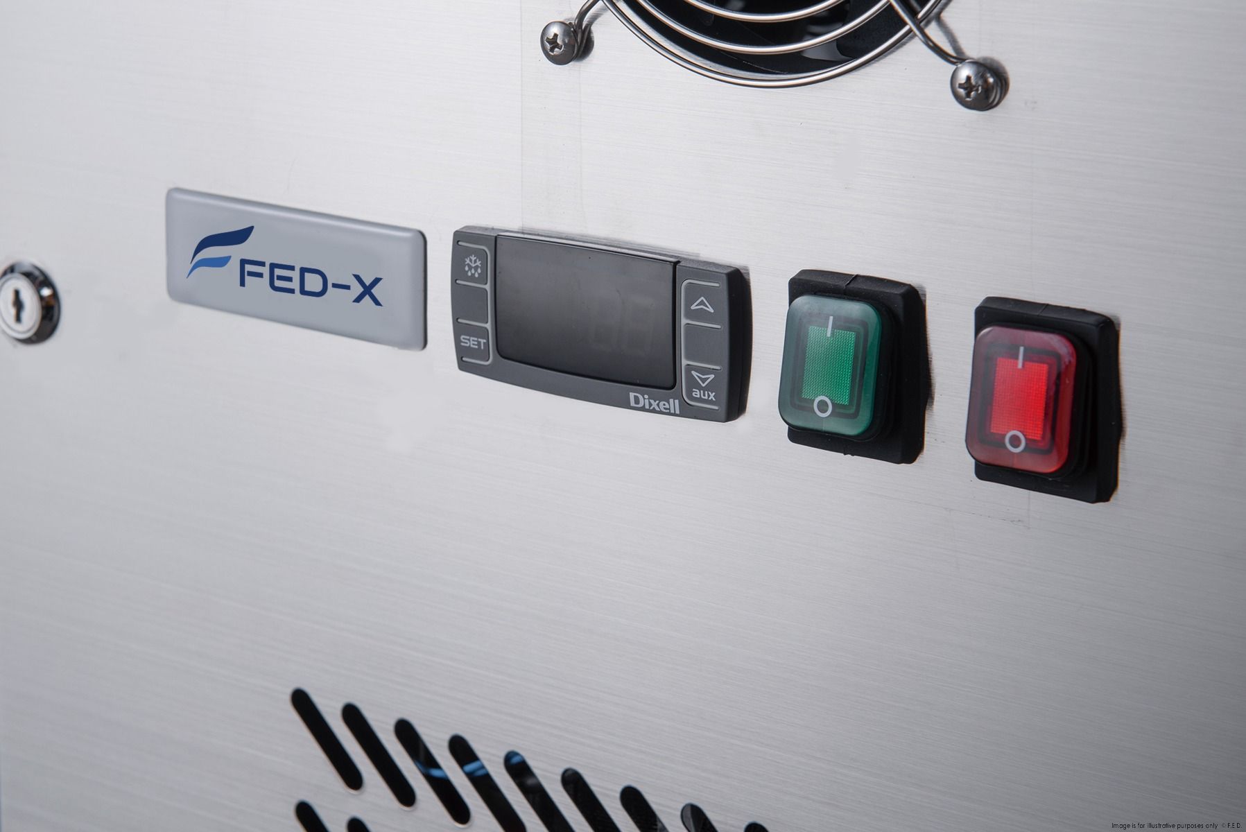 FED-X Two Door Salad Prep Fridge with Curve Glass Top - XTHP2100SALGC 3 FED-X Two Door Salad Prep Fridge with Curve Glass Top - XTHP2100SALGC - Image 3