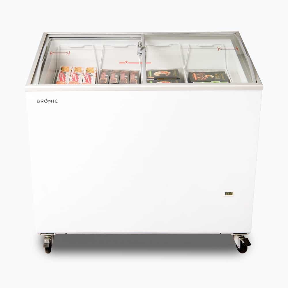 Bromic CF0300ATCG-NR Angled Glass 264L Chest Freezer 1010mm Wide 1 Bromic CF0300ATCG-NR Angled Glass 264L Chest Freezer