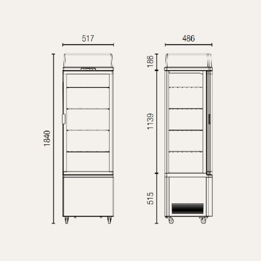 Exquisite CTD235 Black Four Sided Glass Upright Display Fridge - Image 2