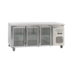 Exquisite SSC400G Three Glass Doors Underbench Storage Refrigerators Slimline