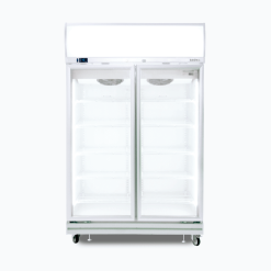 Bromic GD1000LF Upright Double Glass Door Display Fridge with Lightbox - 976 Litre