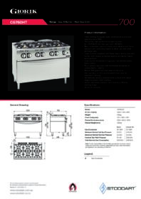 Giorik CG760HT 700 Series 6 Burner Gas Range on MAXI Gas Oven - Image 3