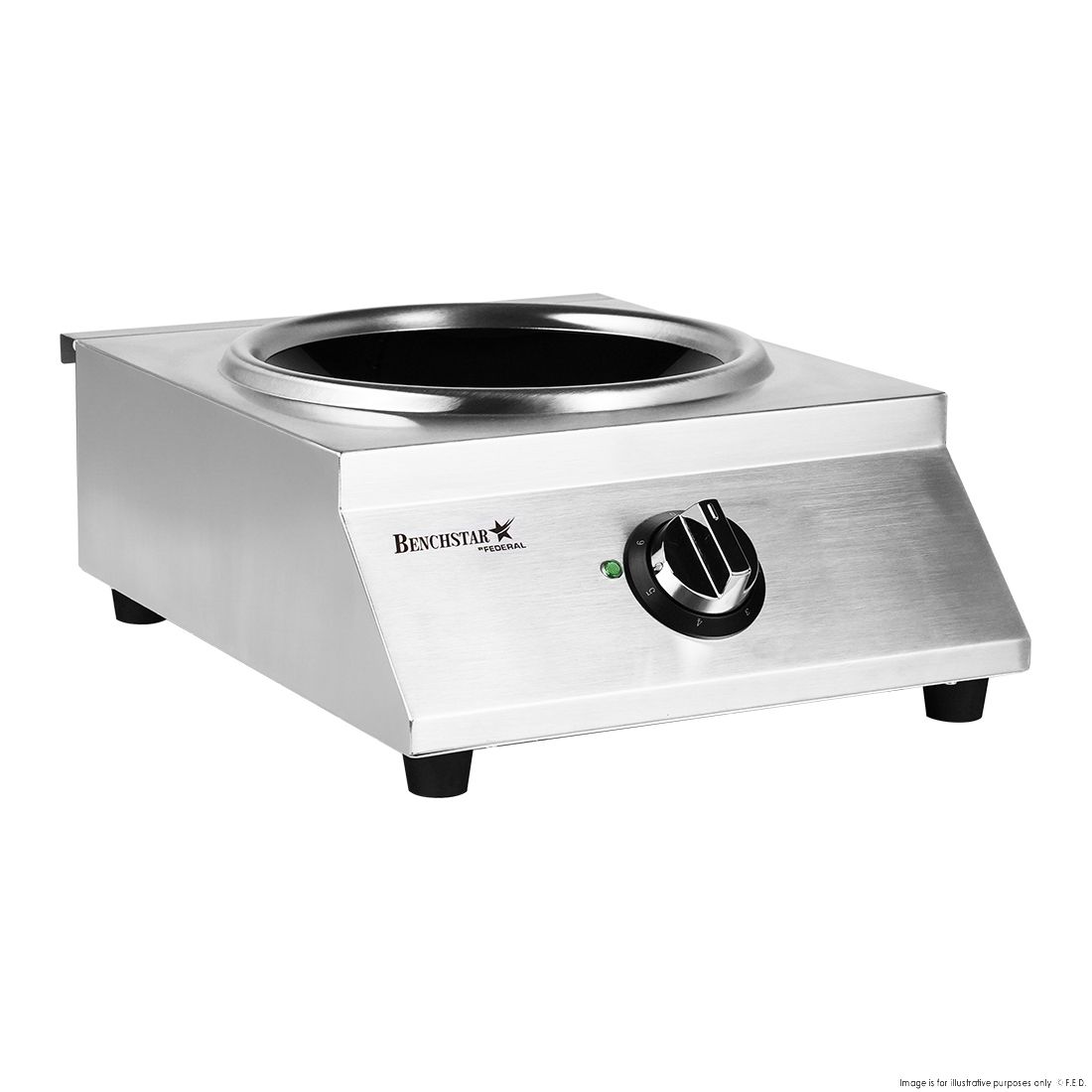 Benchstar Ceramic Induction Wok w/ Stainless Steel Body IW500 1 Benchstar Ceramic Induction Wok w/ Stainless Steel Body IW500