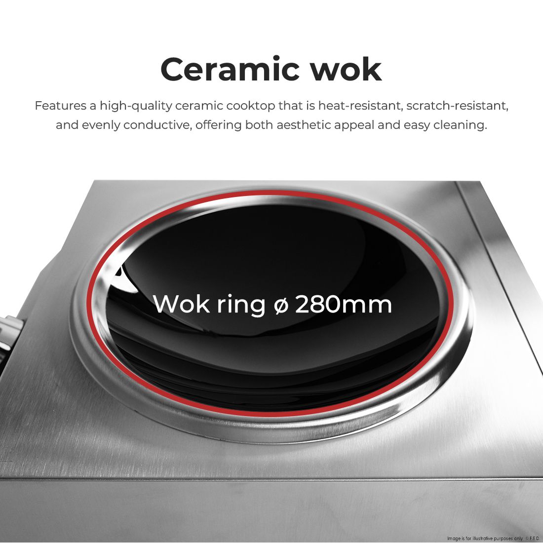 Benchstar Ceramic Induction Wok w/ Stainless Steel Body IW500 4 Benchstar Ceramic Induction Wok w/ Stainless Steel Body IW500 - Image 4