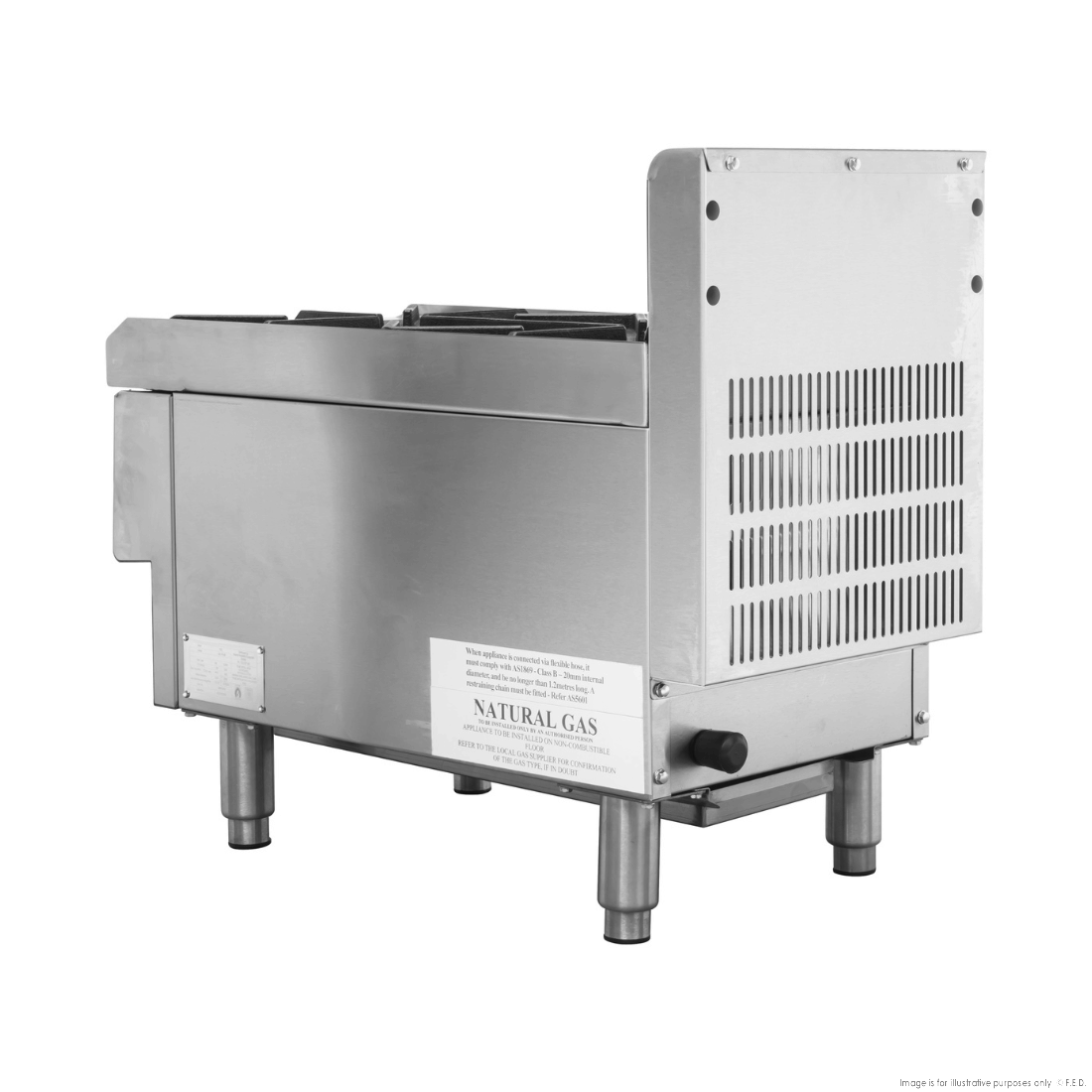 GASMAX JUS-TR-2B Benchtop Gas 2 Burner Cooktop w/ Splashback 4 GASMAX JUS-TR-2B Benchtop Gas 2 Burner Cooktop w/ Splashback - Image 4