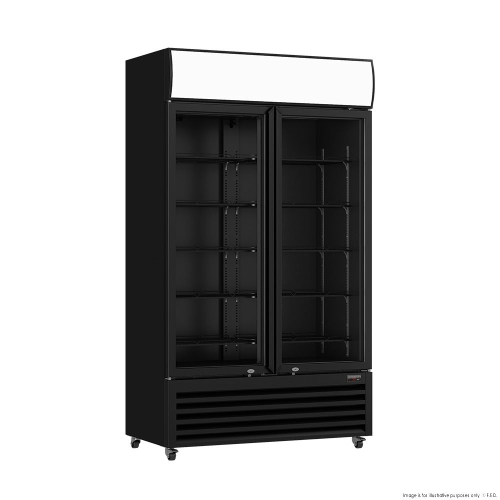 Thermaster Colourbond Upright Beverage Fridge 2 Doors Black - LG-1000BP 1 Thermaster Colourbond Upright Beverage Fridge 2 Doors Black - LG-1000BP