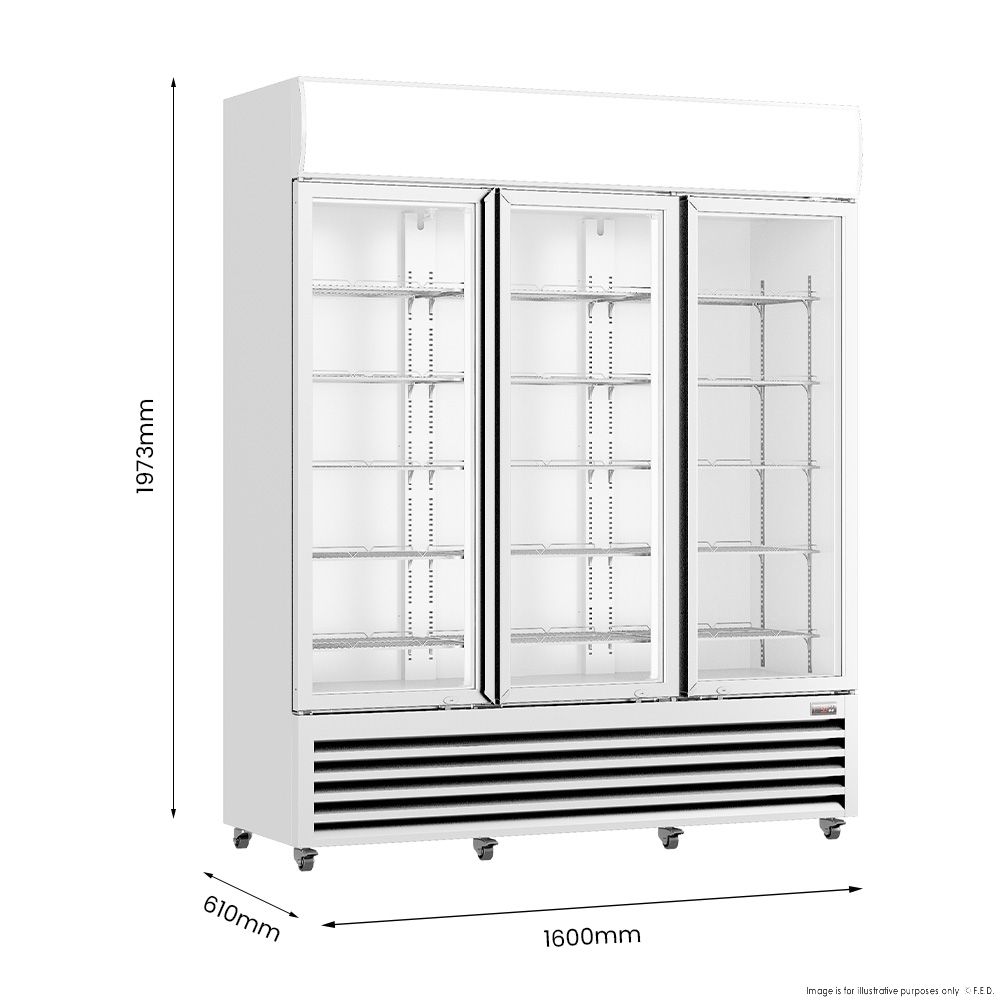 Thermaster Three Glass Door Colourbond Upright Drink Fridge LG-1203P 2 Thermaster Three Glass Door Colourbond Upright Drink Fridge LG-1203P - Image 2