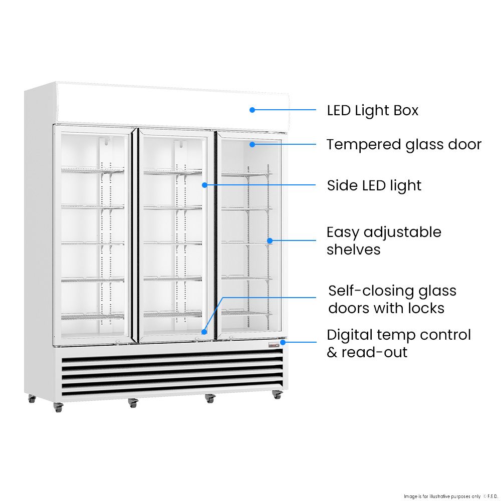 Thermaster Three Glass Door Colourbond Upright Drink Fridge LG-1203P 3 Thermaster Three Glass Door Colourbond Upright Drink Fridge LG-1203P - Image 3