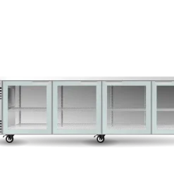 SKOPE CL.4.GSW BackBar 4 Glass Swing Door CounterLine Fridge Stainless Steel