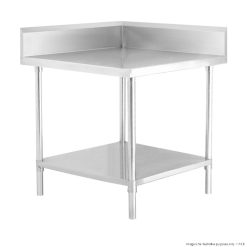 Corner Workbench with 150mm Splashback & Undershelf