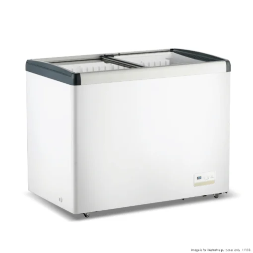Thermaster WD336G Chest Freezer with Flat Glass Sliding Lids 336L