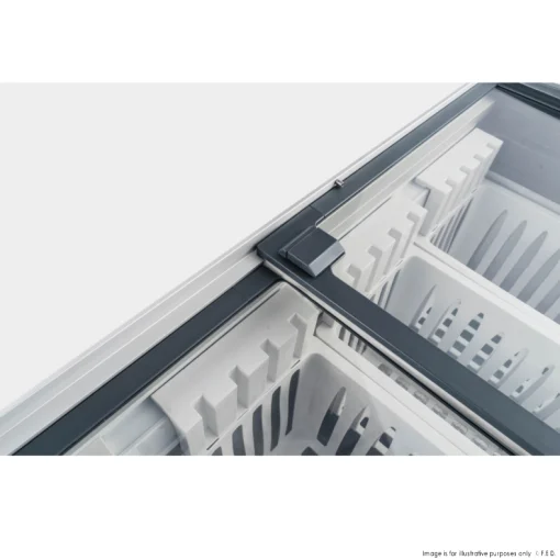 Thermaster WD586G Chest Freezer with Flat Glass Sliding Lids 586L - Image 2