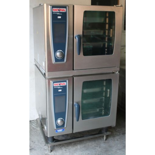 Used Rational Electric Double Stacked Combi Oven Self Cooking Center 6 Tray Each