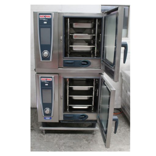 Used Rational Electric Double Stacked Combi Oven Self Cooking Center 6 Tray Each - Image 3