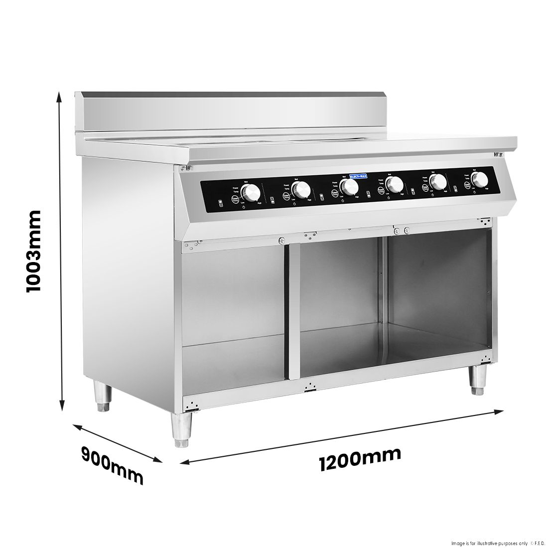 ElectMax 900 Series Induction 6 Burner Cooker with Splashback EIC9-1200P 2 ElectMax 900 Series Induction 6 Burner Cooker with Splashback EIC9-1200P - Image 2