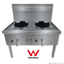 Gasmax Waterless Gas Double Wok Chimney Burner - WW-2NC