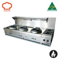 Goldstein CWA3B2 Air Cooled Gas Wok Triple With 2 Burners