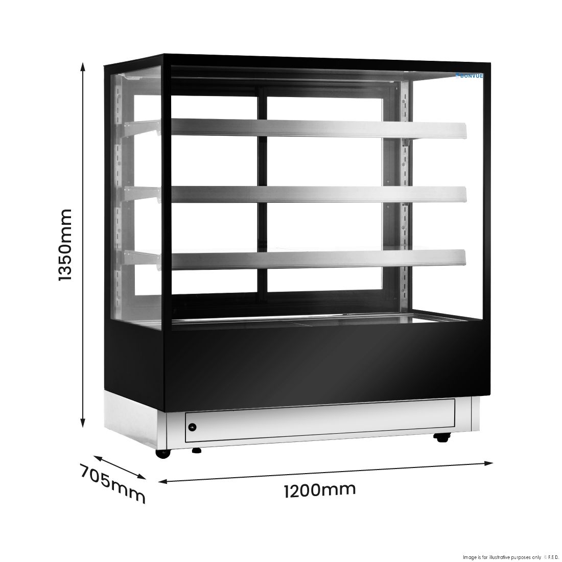 Bonvue Elite Cold Displays with 3 shelves - CL1200-3S 2 Bonvue Elite Cold Displays with 3 shelves - CL1200-3S - Image 2