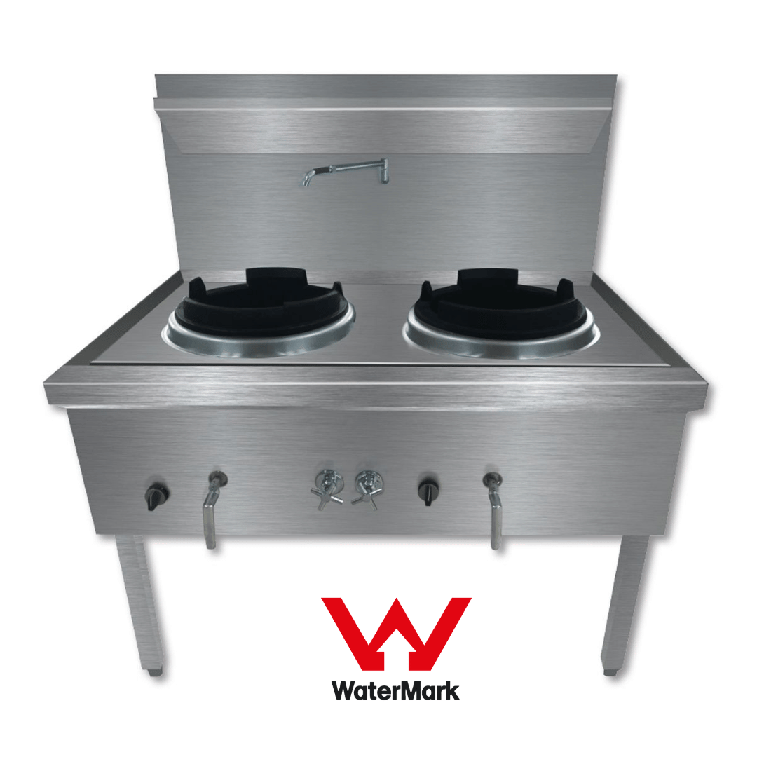 Gasmax Stainless Steel Waterless LPG Double Wok - WW-2L 1 Gasmax Stainless Steel Waterless LPG Double Wok - WW-2L