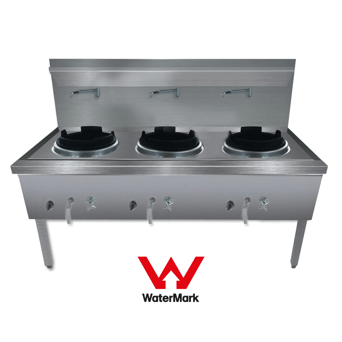 Gasmax Stainless Steel Waterless Nature Gas Triple Wok Chimney Burner - WW-3NC 1 Gasmax Stainless Steel Waterless Nature Gas Triple Wok Chimney Burner - WW-3NC